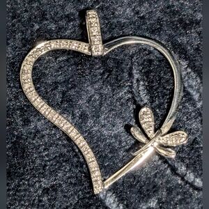 Elegant Heart Pendant with Butterfly